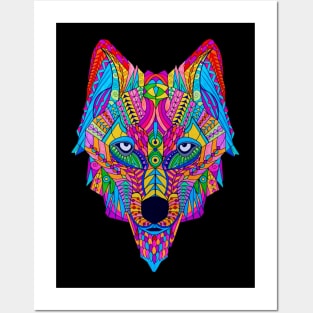 Psychedelic Wolf Posters and Art